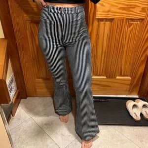 Stripped Flare Jeans